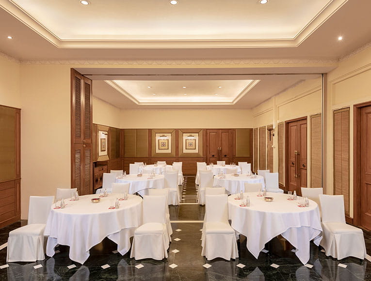 Gulab Mahal hall at Trident Udaipur, a 5 star hotel in Udaipur suitable for medium to large gatherings.